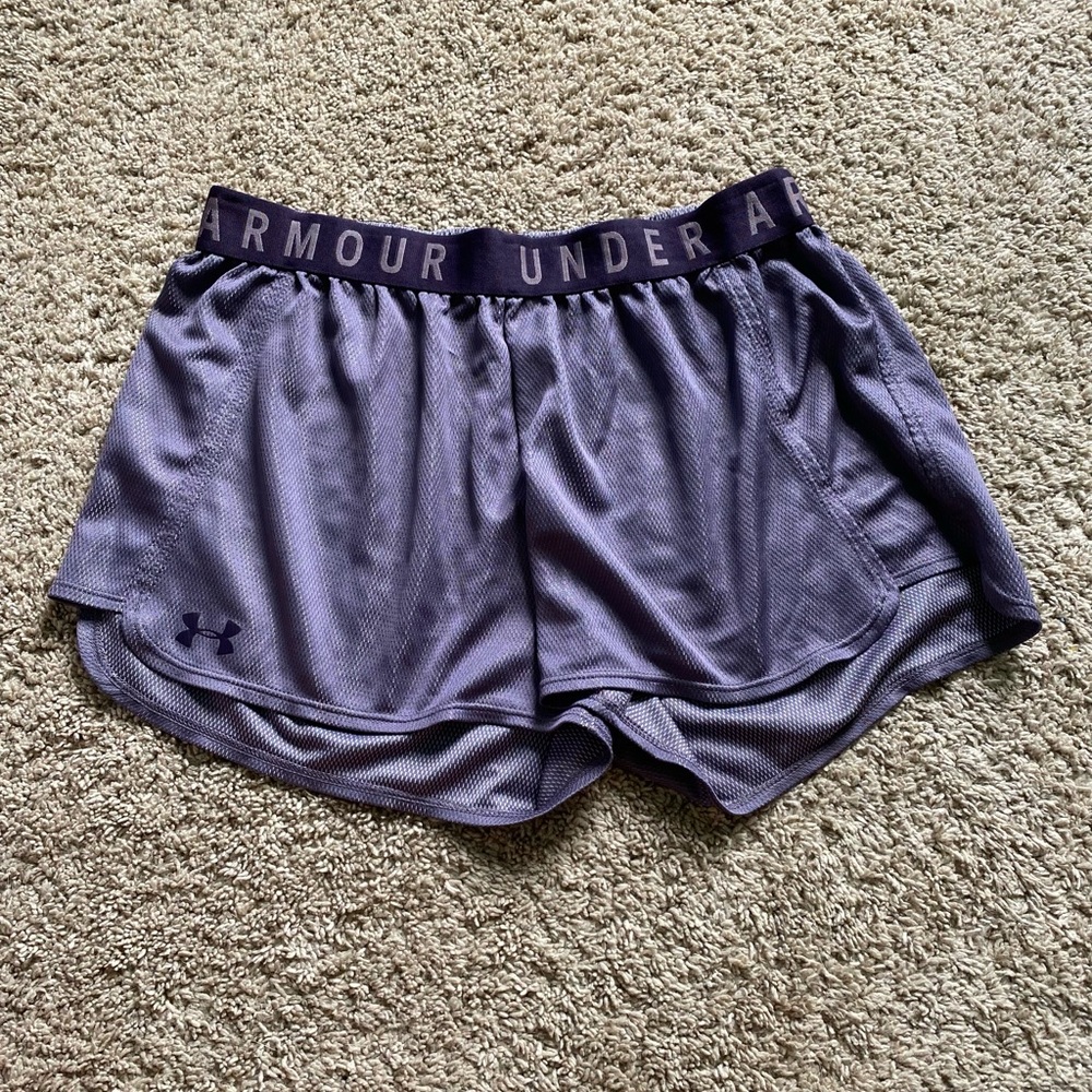 Purple Under Armour shorts